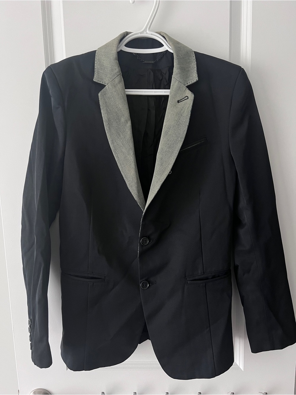 Diesel Black Blazer with Denim Lapel